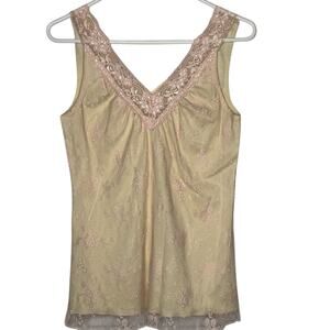 Y2K Fairy Top Womens Lace Overlay Tank M Whimsical  Coquette Cottagecore Boho